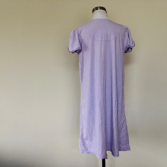 Nightgown Pullover Purple Polka Dot Short Sleeves CELESTIAL DREAMS - Picture 5 of 11